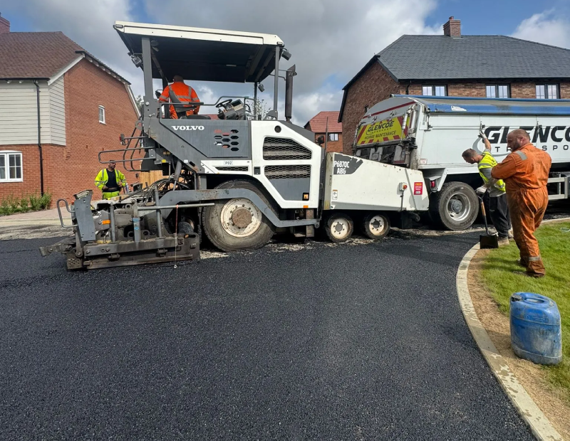 Road surfacing at Brook Place, Frittenden before surfacing