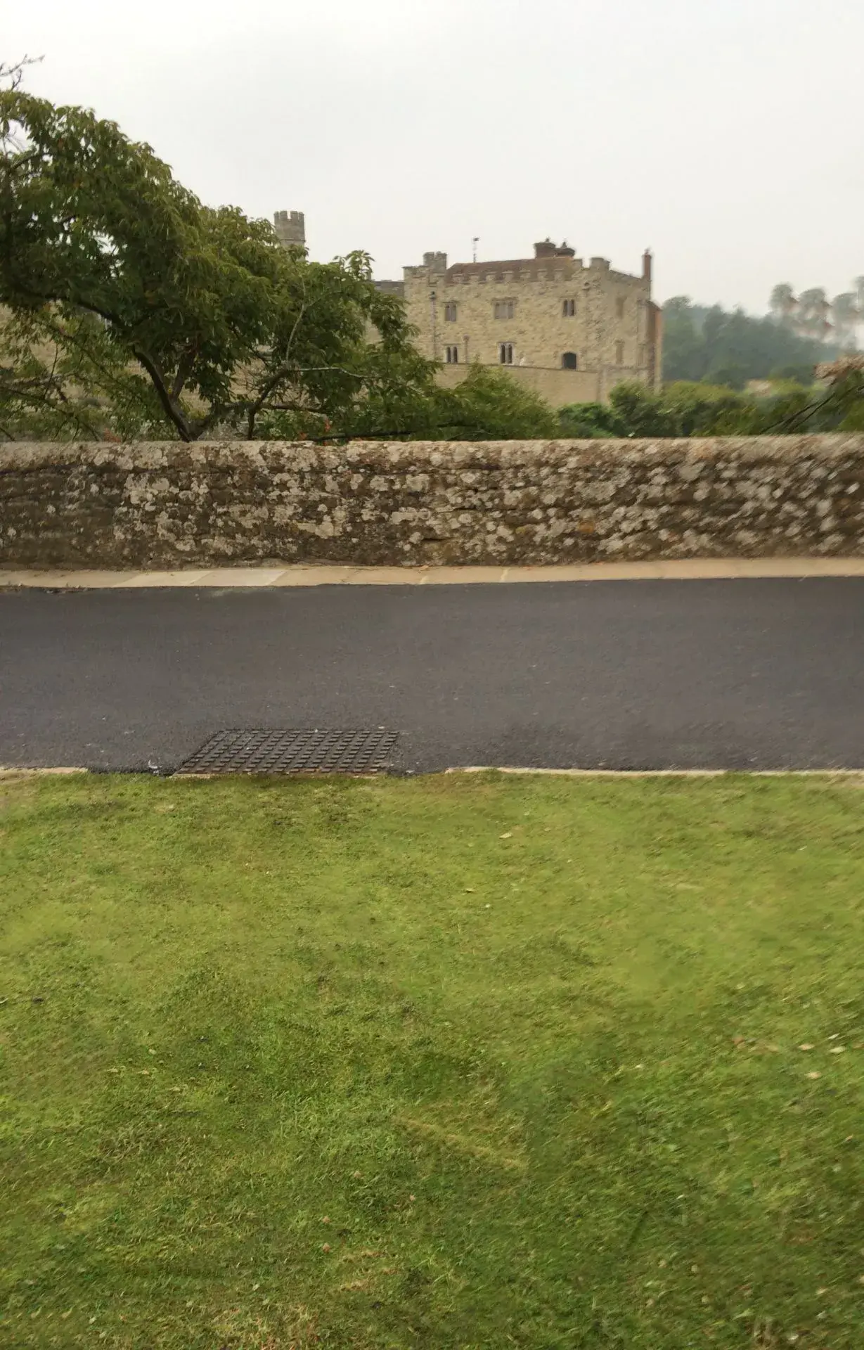 Resurfaced causeway at Leeds Castle, Kent