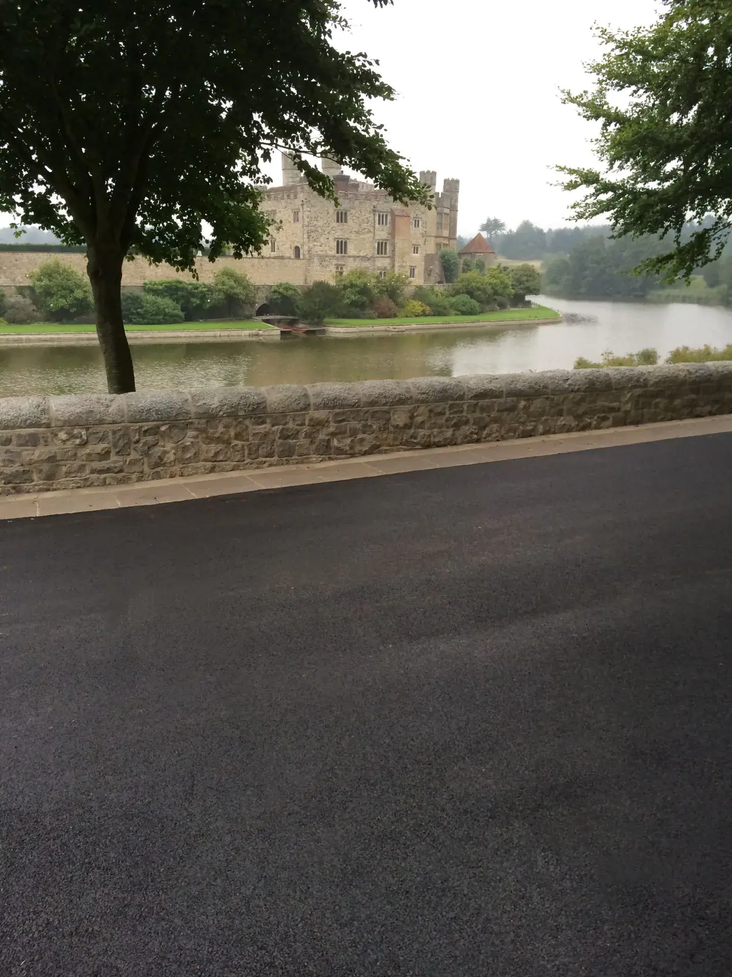 Resurfaced causeway at Leeds Castle, Kent