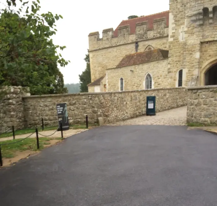 Resurfaced causeway at Leeds Castle, Kent